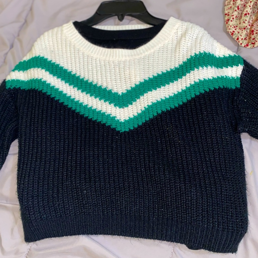 Green and black sweater